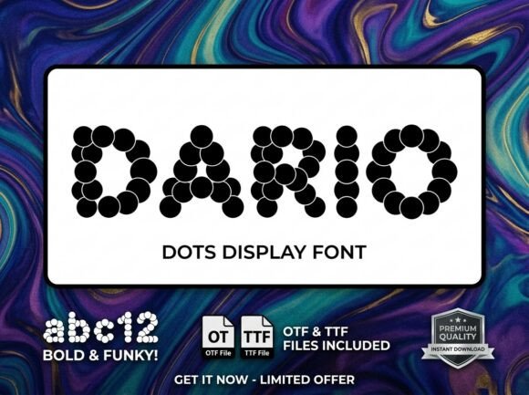 Dario: The Funky Dots Font with Vintage Pop-Art Soul