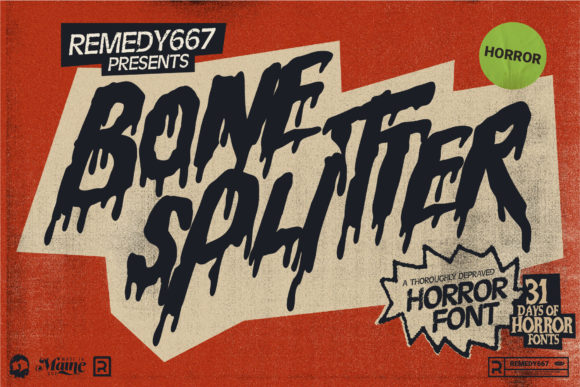 Unleash the Macabre: Bone Splitter's Bloody Horror Typeface